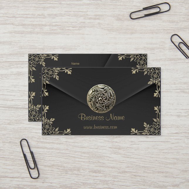 Cartão De Visita Perfil de negócios Sepia Black Velvet Look (Frente/Verso In Situ)