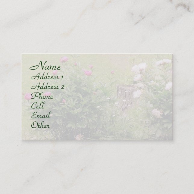 Cartão De Visita Perfil de Rosas de jardim (Frente)