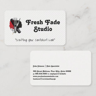 Cartão De Visita Perfis de rosto   Ferramentas de corte de cabelo