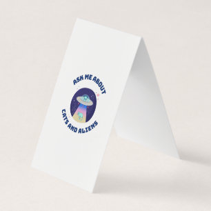 Cartão De Visita Pergunte-me sobre gatos e aliens