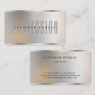 Cartão De Visita Pérola de Aspecto Metálico do CustomSilver Luxe Pr