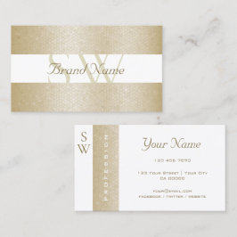 Cartão De Visita Pérola muito elegante e branca com qualidade monog