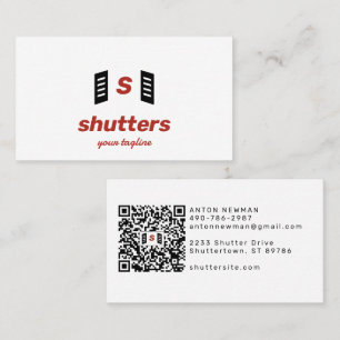 Cartão De Visita Persianas Logotipo Monograma Design e Construção d