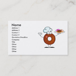 Cartão De Visita personagem de desenho animado de chef de rosquinha