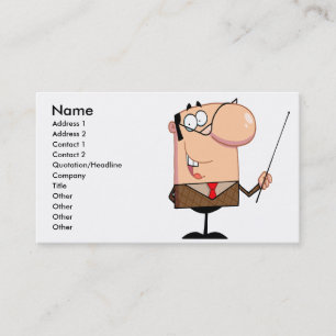 Cartão De Visita personagem de professor de desenho animado