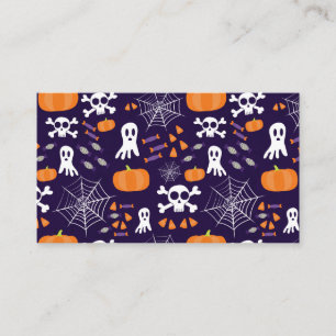 Cartão De Visita Personagens Divertidos e Assustadores de Halloween