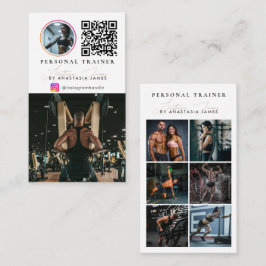 Cartão De Visita Personal Trainer Photo Feed Social Media QR Code