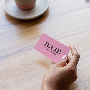 Cartão De Visita Personalização da Tipografia Vermelha Cor-de-Rosa 