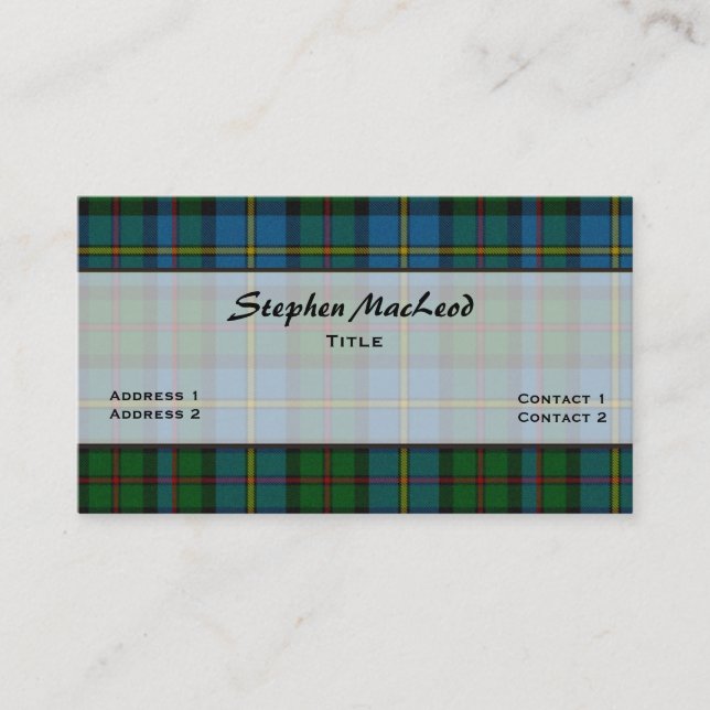 Cartão De Visita Personalização da Xadrez tradicional de Tartan do  (Frente)