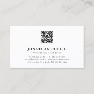 Cartão De Visita Personalização Profissional Moderna Seu Código QR 
