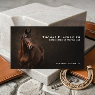 Cartão de Visita Personalizado Brown Horse Equestr