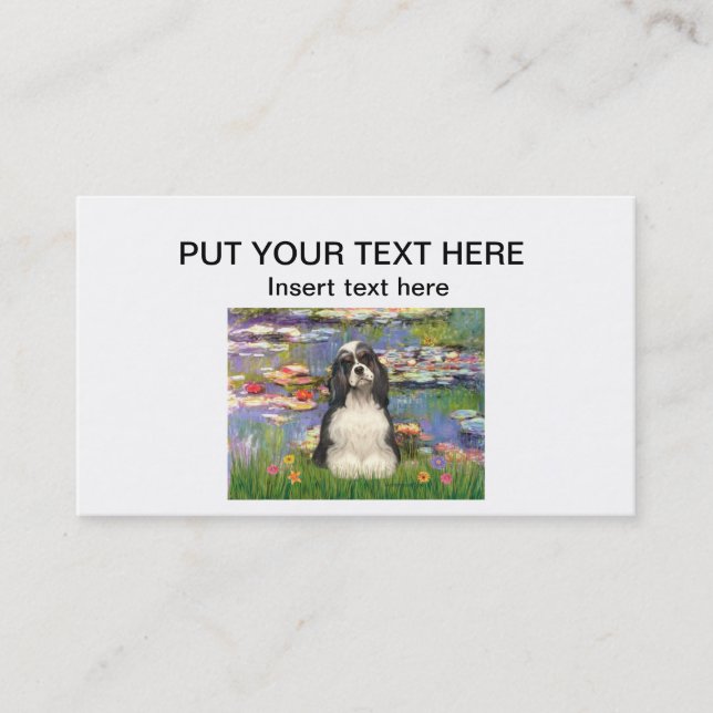 Cartão de visita personalizado com Cocker (BW) - L (Frente)