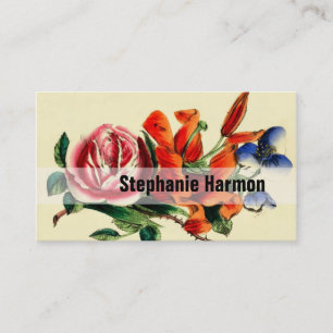 Cartão De Visita Personalizado criar seu próprio vintage floral