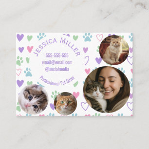 Cartão de Visita Personalizado de 4 Fotos para Pet