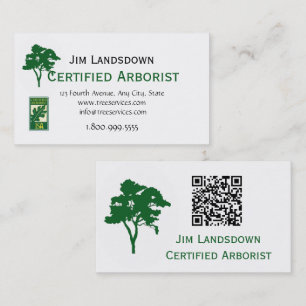 Cartão de Visita Personalizado de Arborista com Có