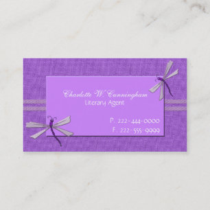 Cartão de visita Personalizado de Dragonflies Roxo