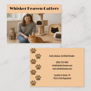 Cartão de Visita Personalizado de Gatinho com Foto