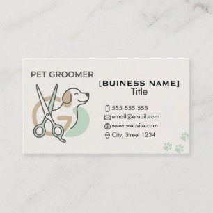 Cartão de Visita Personalizado de Groomer de Anima