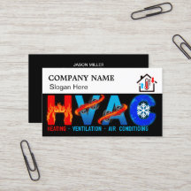 Cartão de Visita Personalizado de HVAC com Logotip