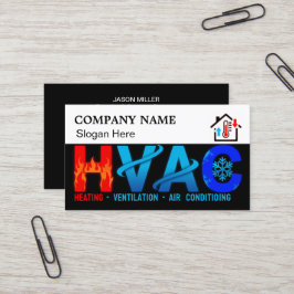 Cartão de Visita Personalizado de HVAC com Logotip