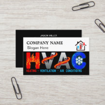 Cartão de Visita Personalizado de HVAC com Logotip