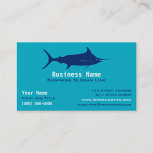 Cartão de visita personalizado de Marlin / Pesca e