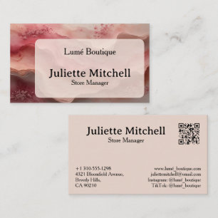 Cartão de Visita Personalizado de Mármore Rosa Lux