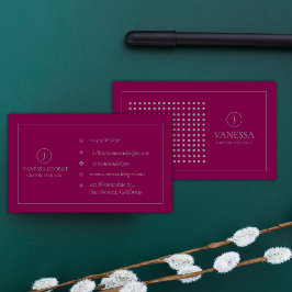 Cartão De Visita Personalizado de Monograma Vermelho Moderno Cinto