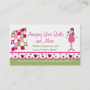 Cartão de visita personalizado de Quilt 2 de Amor 