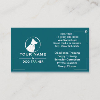 Cartão de Visita Personalizado de Treinador de Cãe