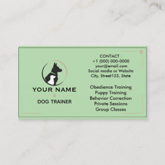 Cartão de Visita Personalizado de Treinador de Cãe