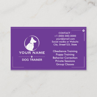 Cartão de Visita Personalizado de Treinador de Cãe