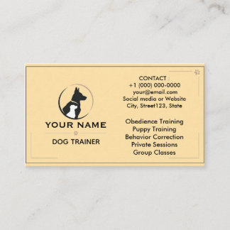 Cartão de Visita Personalizado de Treinador de Cãe