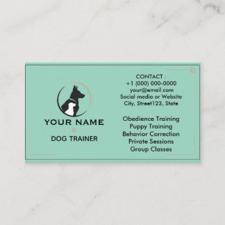 Cartão de Visita Personalizado de Treinador de Cãe