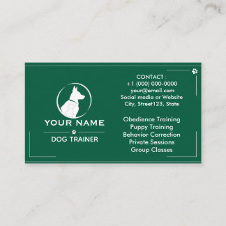 Cartão de Visita Personalizado de Treinador de Cãe