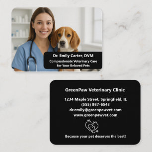 Cartão de Visita Personalizado de Veterinário com