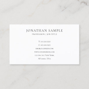 Cartão De Visita Personalizado Design Simples Elegante Moderno