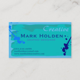 Cartão De Visita Personalizado Designer de Divisor de Pintura Azul