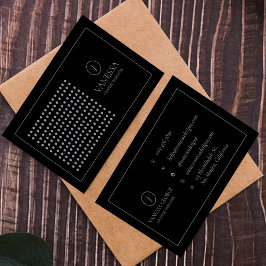 Cartão De Visita Personalizado do Monograma Moderno Negro-Elegante