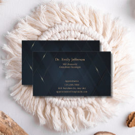 Cartão De Visita Personalizado Dourado Azul Moderno Mínimo Personal