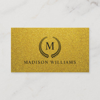 Cartão De Visita Personalizado Dourado Preto e Dourado Brilho Monog
