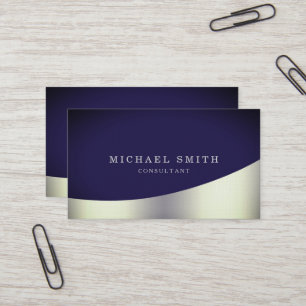 Cartão De Visita Personalizado Elegante Moderno Simples Metálico Pe