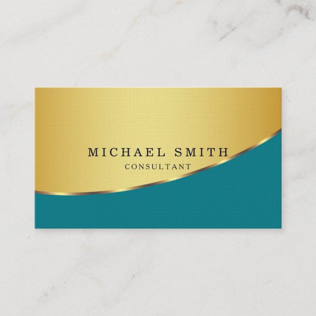 Cartão De Visita Personalizado Elegante Moderno Simples Metálico Pe (Frente)