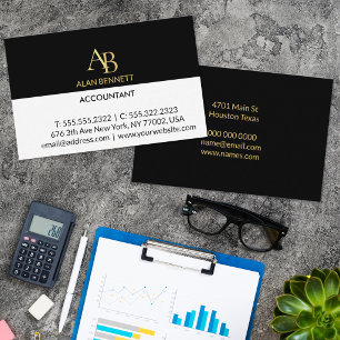 Cartão de Visita Personalizado Elegante Monograma 