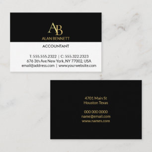 Cartão de Visita Personalizado Elegante Monograma 