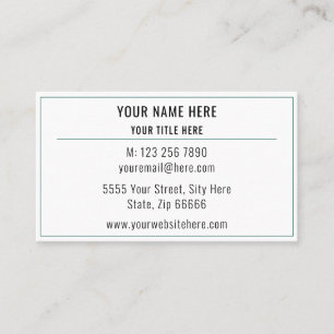 Cartão De Visita Personalizado Enquadrado Seu Nome Endereço Informa