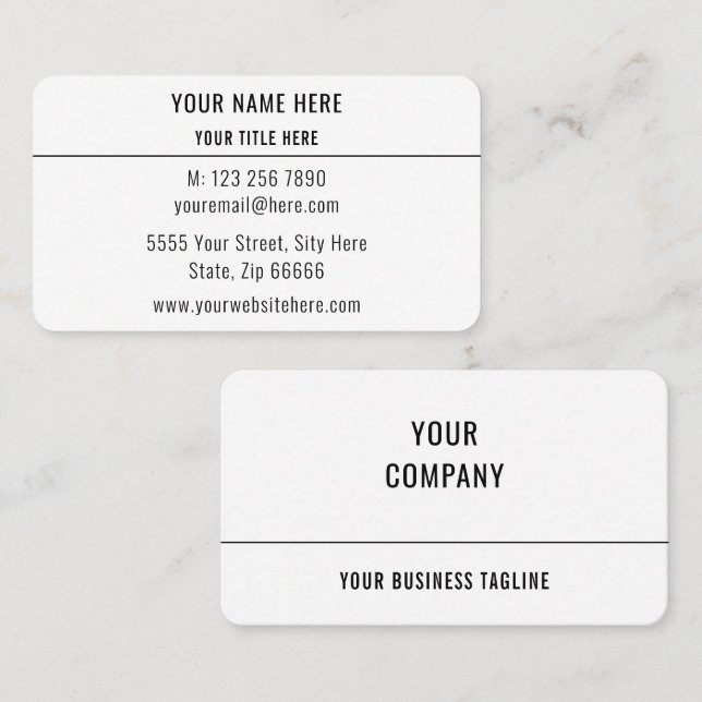 Cartão de visita personalizado - Faça seu próprio  (Frente/Verso)