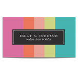 Cartão De Visita Personalizado | Faixa Brilhante<br><div class="desc">Rosa,  laranja,  pêssego,  design verde e verde raspado por Shelby Allison.</div>