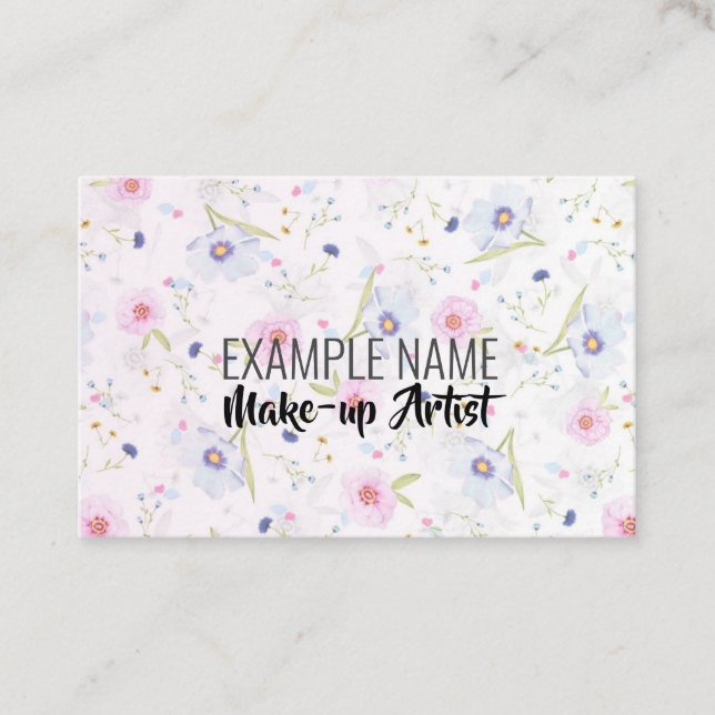 Cartão De Visita Personalizado "Floral Bloom" (UK/Euro) (Frente)