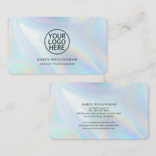 Cartão De Visita Personalizado holográfico do logotipo da empresa e (Frente/Verso)